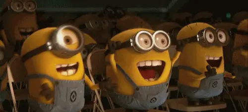 Excited minions from Despicable Me